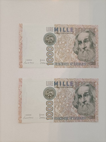 Coppia banconote italiane lire