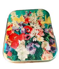 ELAH Genova-Pegli Scatola Latta cm 24x18,5 x4 Motivo Floreale RARA Vintage