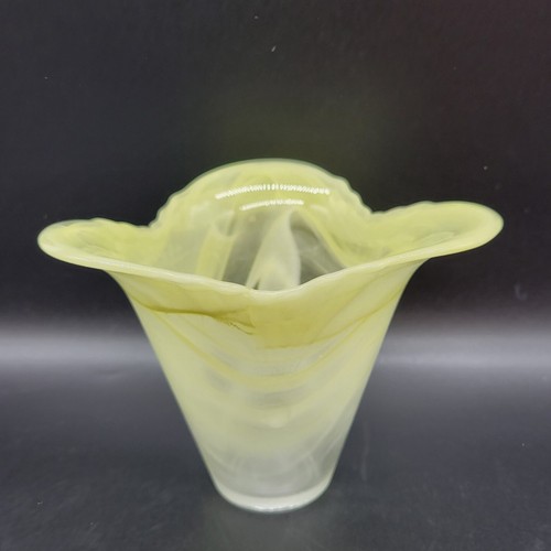 Vaso vetro artistico giallo - vaso,
