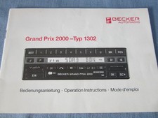 MERCEDES-BENZ BECKER GRAND PRIX 2000 MANUALE USO AUTORADIO W126 124 W107