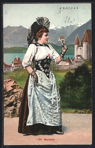 Cartolina bernese costume - cartolina,