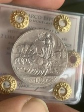 RARA 2 LIRE 1910 BB+ PERIZIATA