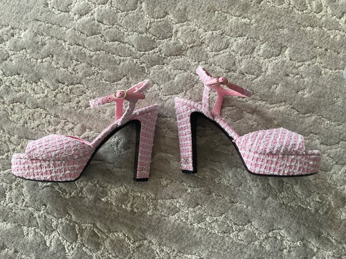 Sandali chanel tweed cristallo - sandali,