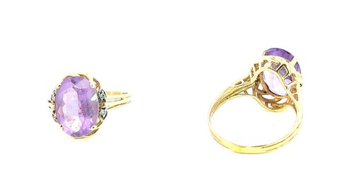 Anello con ametista - ametista, e
