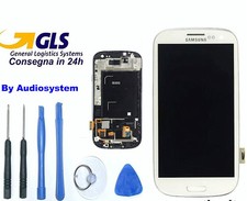 DISPLAY+TOUCH SCREEN SAMSUNG GALAXY S3 i9300 BIANCO +ATTREZZI COVER FRAME VETRO