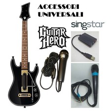 GUITAR HERO CHITARRA WIRELESS MICROFONO SINGSTAR USB PS2/3/4 WII XBOX 360/ONE PC