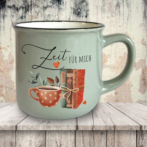 Tazza vintage grigia con frase - tazza,