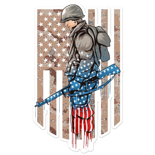 Soldato esercito bandiera - , usa