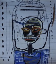 Bellissimo dipinto unico - Studio espressivo di figure, firmato Jean Michel Basquiat COA