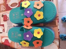 Lotto 238 ciabattine ciabatte scarpe mare bimba bimbo verdi n.27/28 20cm