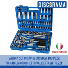 VALIGIA SET CHIAVI A BUSSOLA 108 PEZZI VANADIUM CRICCHETTO VALIGETTA ATTREZZI