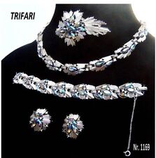 Trifari, superba full parure vgt. collier, bracciale, orecchini, spilla anni 60