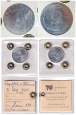 REPUBBLICA ITALIANA 5 lire 1955 FDC PERIZIATA