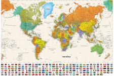 Mappa del mondo con bandiere