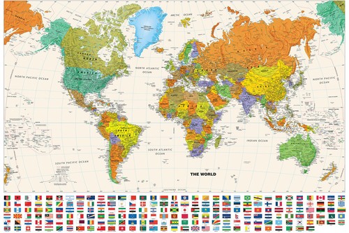 Mappa del mondo atlante - mondo,