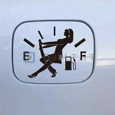 Adesivo Sticker Carburante Donna con Vestitino Nero 14x12cm