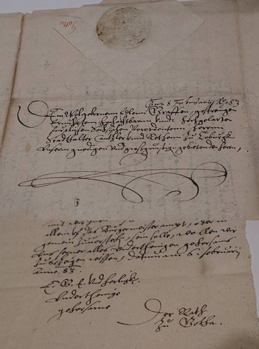 Manoscritto lettera gotha 1583 - lettera,