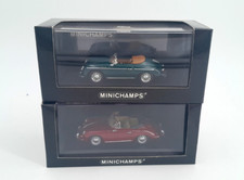 2 MINICHAMPS 1/43 PORSCHE 356-C SPEEDSTER 1956 AND CABRIOLET FYORD GREEN- RED