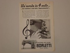 advertising Pubblicità 1959 MACCHINA PER CUCIRE BORLETTI