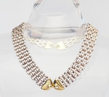 Elegante Vintage Classico Argento Sterling Moderno Largo Designer Collana Italia