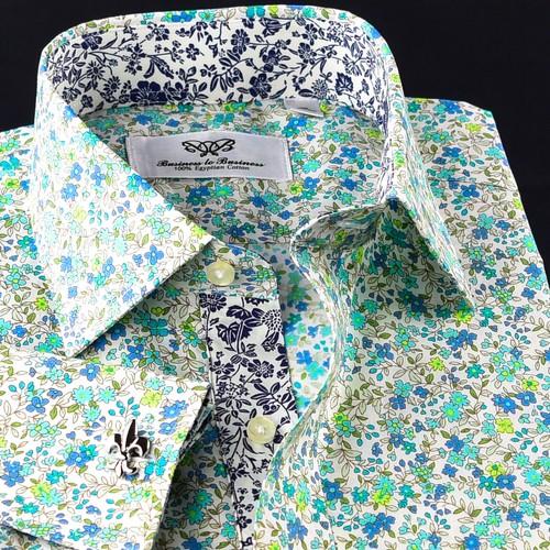 Camicia elegante verde stampa