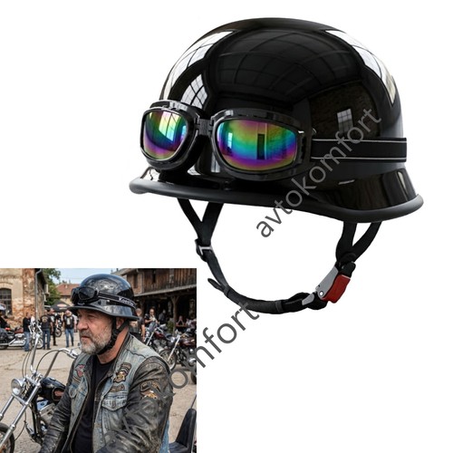 Casco moto stile militare