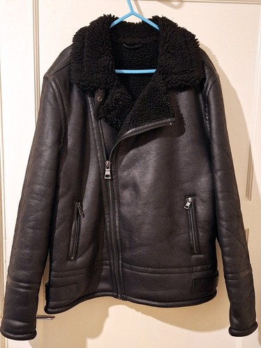 Giacca shearling nero uomo - shearling,