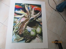 RENATO GUTTUSO ACQUAFORTE ACQUATINTA  TIMBRO A SECCO DELLA TORCULAR 86X64 cm