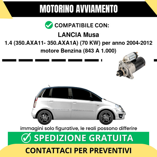 Motorino avviamento lancia - avviamento,