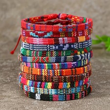 12pz braccialetti tessuto