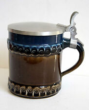 ROSENTHAL BOCCALE BIRRA IN CERAMICA CON COPERCHIO PELTRO VINTAGE BICCHIERE