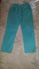 Pantaloni turchese LUISA SPAGNOLI in cotone, modello jeans, tg. 44