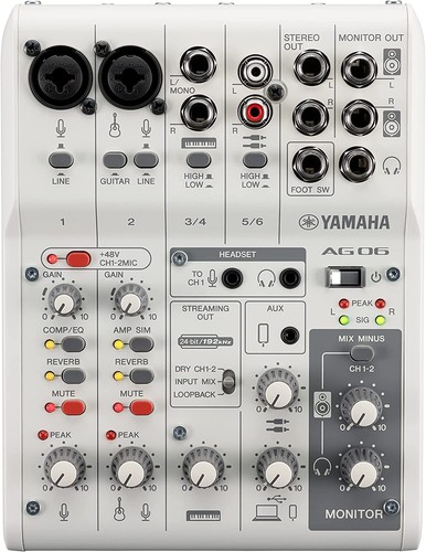 Yamaha ag06 mk2 white mixer - mk2,