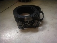 Cintura con fibbia teschi 3D – stile gothic metal Y2K punk