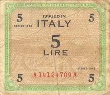 Italy  5  Lire  Series of 1943