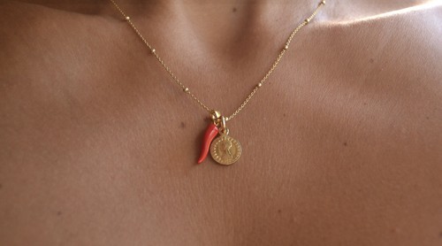 Collana ciondolo corno - collana,