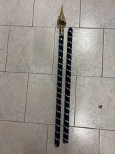 2 ASTE X BANDIERA ASSOCIAZIONE E PUNTALE X REDUCI GUERRA X CERIMONIE RIVESTITI