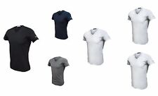 3 t-shirt uomo mezza manica scollo a V cotone bielastico ENRICO COVERI ET1001