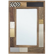 Specchio vintage country chic marrone legno Specchiere industrial Etnico Outlet