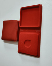 2 RED FLOCKED CASE CASES COIN