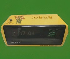 Sony Digimatic 8FE-100E Radiosveglia GIALLA Vintage Clock Radio SPACE AGE