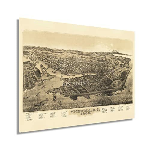 1889 victoria mappa - bc, canada