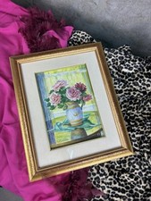 Quadro Dipinto Vaso Con Fiori