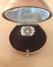 ANELLO FIORE VINTAGE ANNI '60 IN ORO 18K DA DONNA CON BRILLANTINO CENTRALE