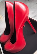 YVES SAINT LAURANT - YSL - Red Leather Heels Rouge Orient -  EU40/US9.5/UK7.5