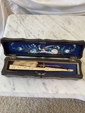 Antico ventaglio ricamato seta