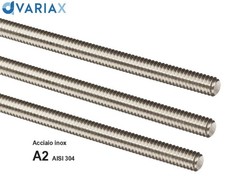 BARRA FILETTATA ACCIAIO INOX AISI 304 CLASSE A2 - LUNGHEZZA 1 METRO