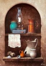 Quintavalla Ferdinando(Parma 1951)Oil Gemälde “Stillleben”.