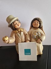 Thun Coppia Di Sposi Nozze Beige Con Cuore Oro RARO Altezza 8 cm