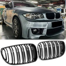 Griglia doppia passerella per BMW Serie 1 E81 E87 E88 2007-13 Nero Lucido